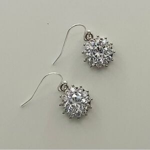 Crystal Flower Earrings with Sterling Silver Ear Wires